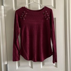 Burgundy long sleeve super soft sweater